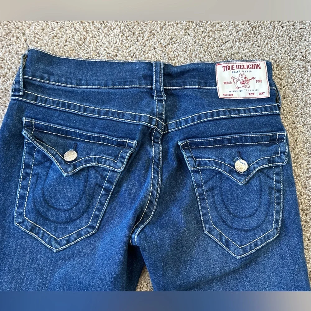 True Religion Mens Size 30 Geno Big T Flap Relaxed Slim Jeans Cotton Horseshoe